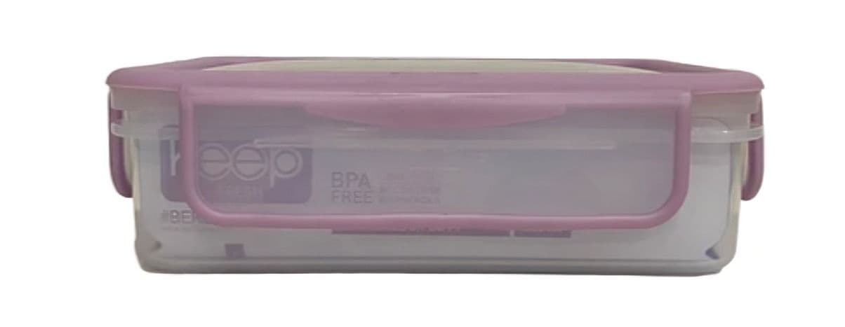 HERMETICO PP 600ML RECTANGULAR ROSADO