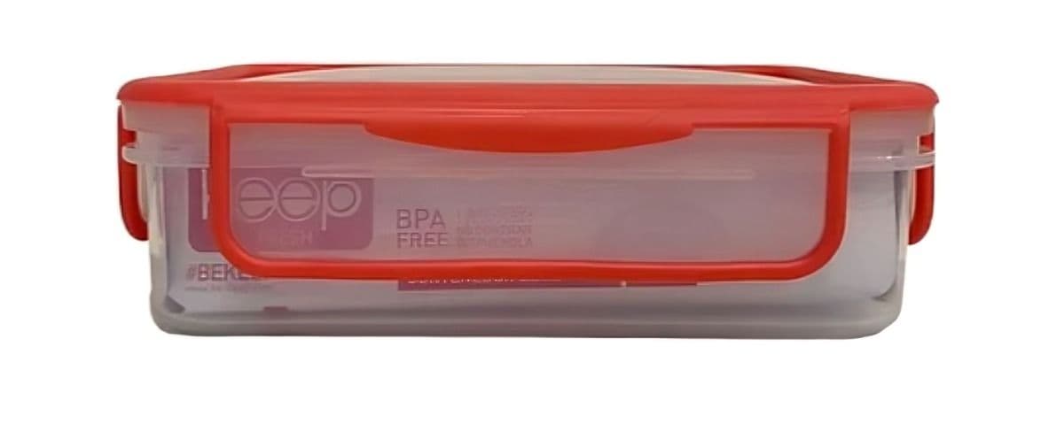 HERMETICO PP 600ML RECTANGULAR ROJO