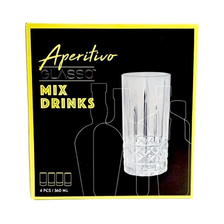 SET 4 VASOS MIX DRINKS VINTAGE