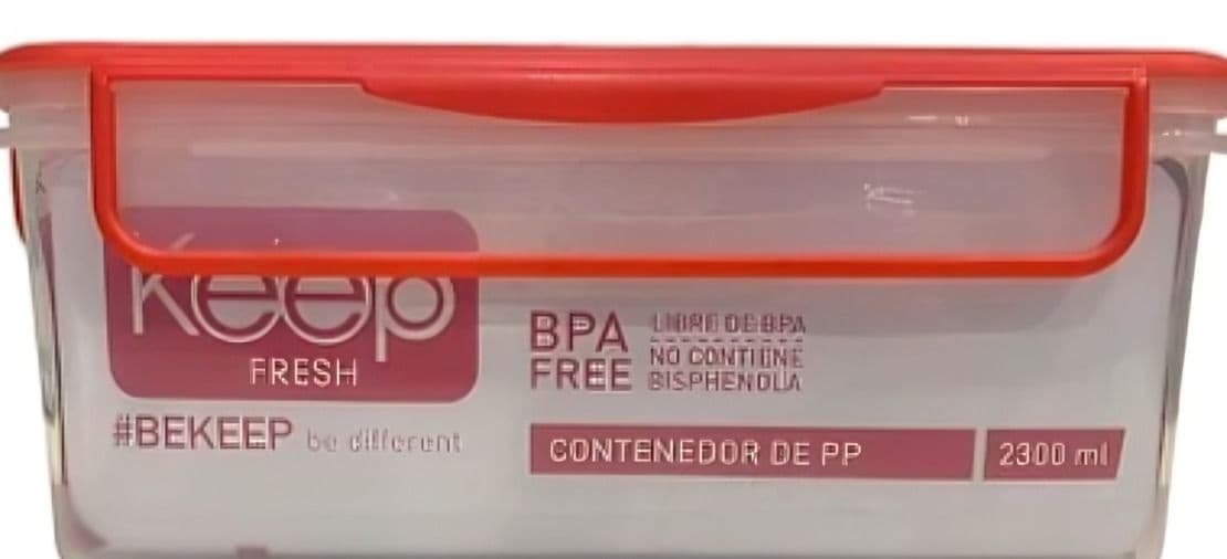 HERMETICO PP 2300 ML RECTANGULAR ROJO