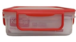 HERMETICO PP 1400 ML CUADRADO ROJO