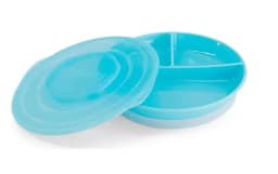 Plato con Division Antideslizante Azul-Sin BPA