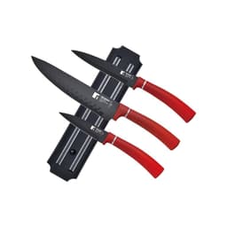 SET 3 CUCHILLOS + BARRA MAGNETICA ACERO INOX ROJO CLASSIQUE