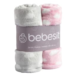 Pack 2 Mantas Bebe Hipoalergenica 100*80 cm Rosa