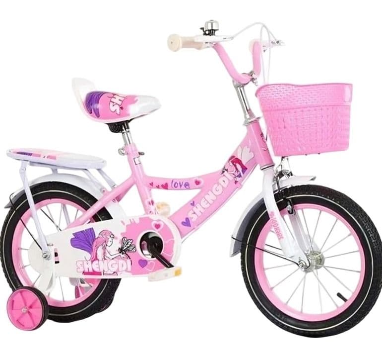 Bicicleta Aro 12 Shengdi con Canasto Y Ruedas De Apoyo