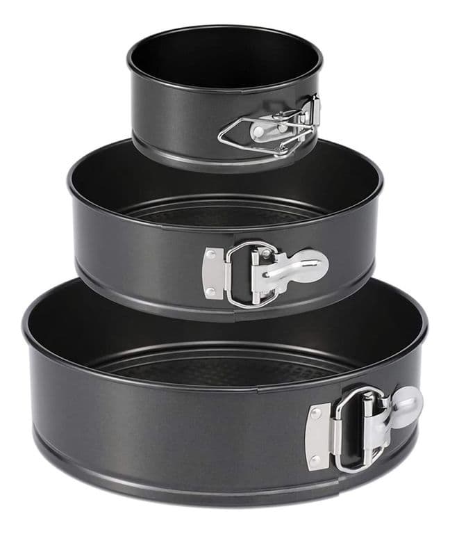 Set 3 Moldes Circular Desmontable Antiadherente Cocina - Gris Oscuro