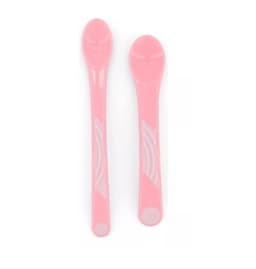 Set de 2 Cucharas de alimentacion aprendizaje Bebe 4M Rosado