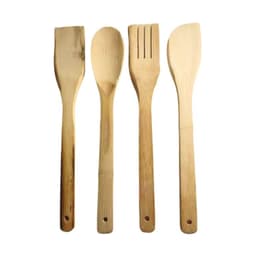 Set Utensilios 4 Piezas Bambu Cocina Antiadherente - Cafe