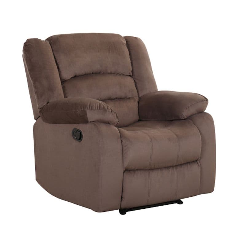 Bergere Reclinable Manual Microfibra Aterciopelada Cioran - Chocolate