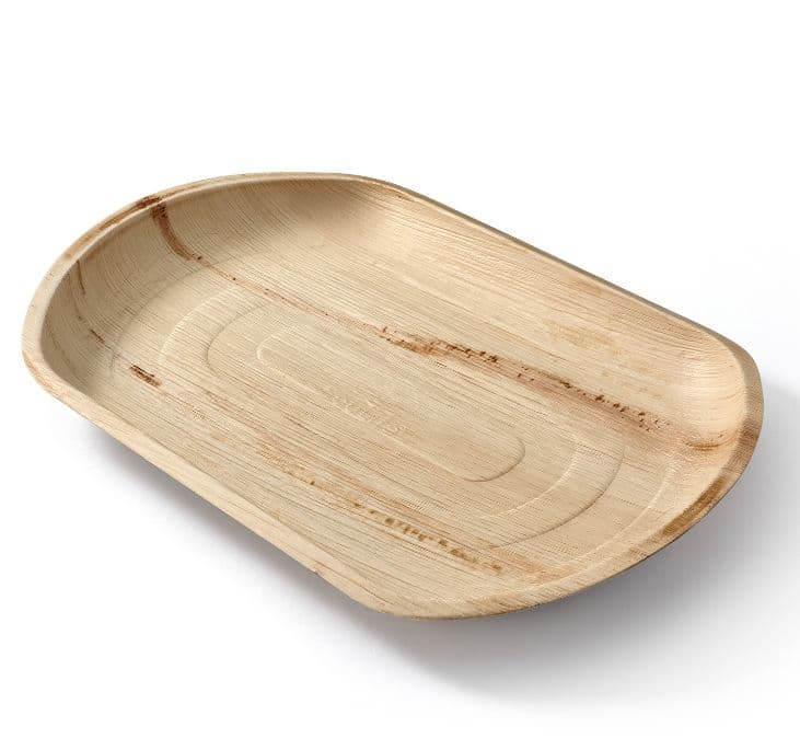 Set 3 Bandejas Hoja De Palma 100% Naturales y Biodegradables 36x25cms