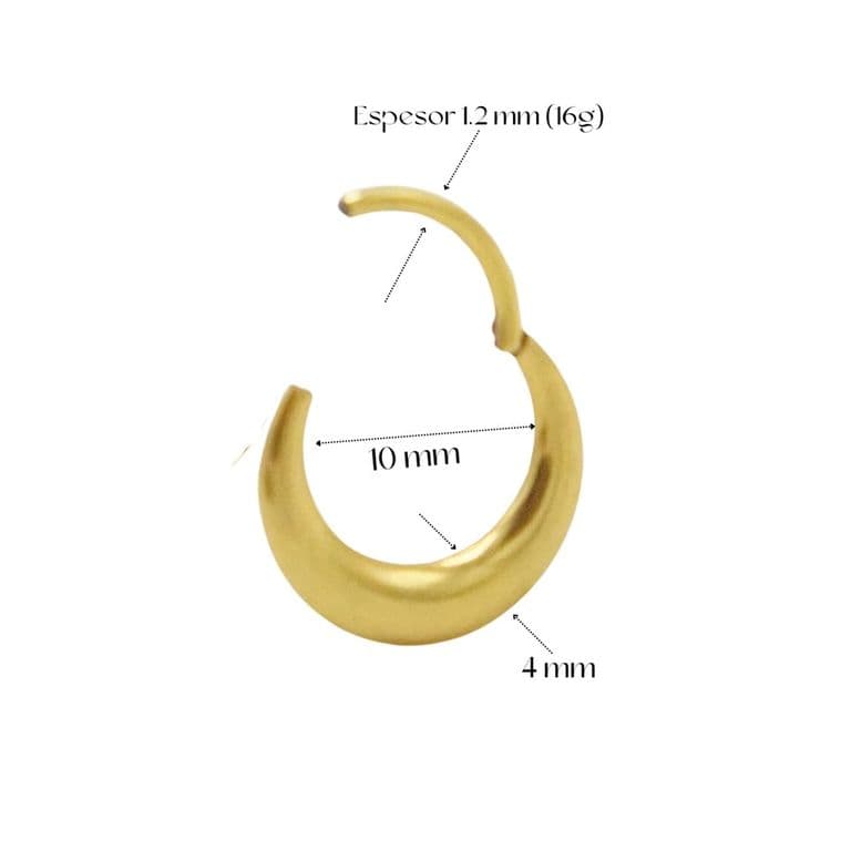Piercing septum clicker 10mm 16g titanio astm F136 chapado en oro 18k Dorado TALLA UNICA