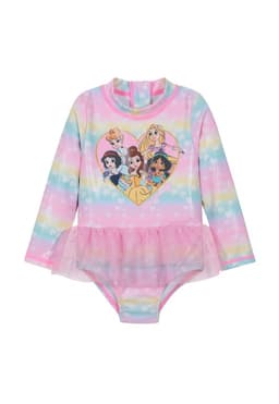 Traje de Bano Bebe Nina Manga Larga UV50+ Princesas Multicolor 12-18 MESES