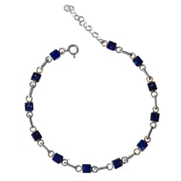 Pulsera Mini Cuadrado Lapislazuli Plata Fina 950 Plateado TALLA UNICA