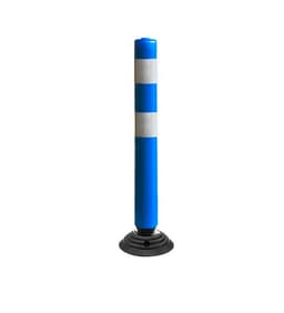 Hito Vialidad PVC 83cm Abatible 2 cintas azul