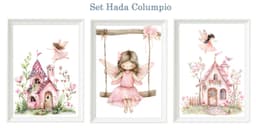 Set Cuadro Infantil nina - Hada Columpio
