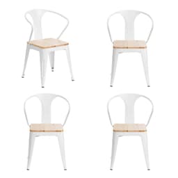 Pack x 4 Sillas tolix blanca con brazos