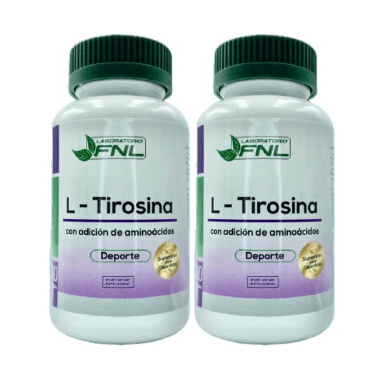 L - Tirosina 500mg 120 Capsulas 2 Frascos x 60 Caps
