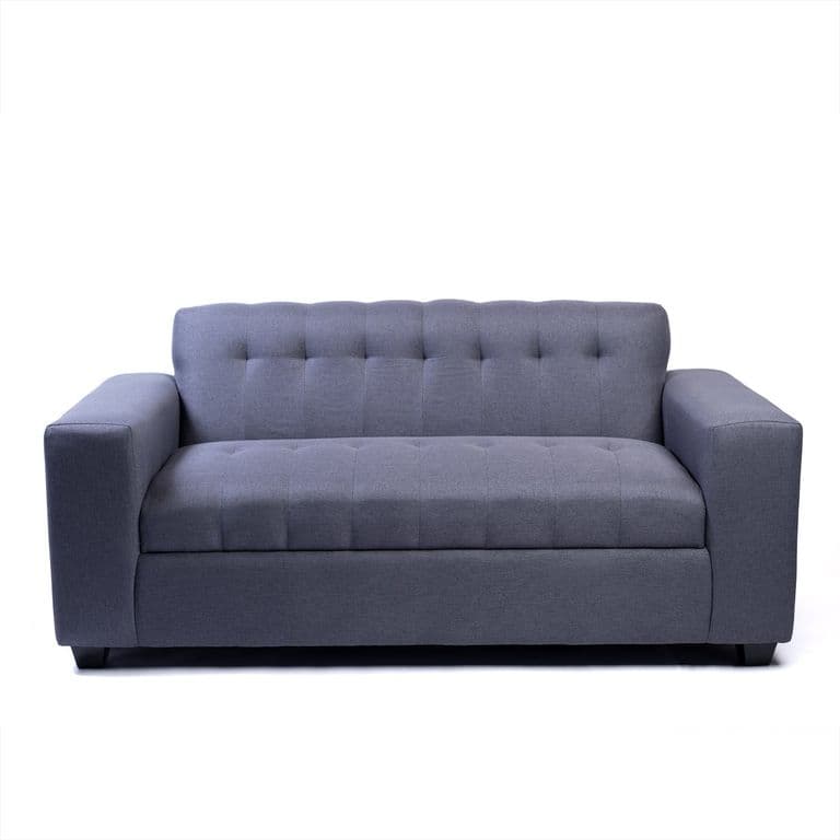 SOFA DOS CUERPOS GRIS OSCURO LINO