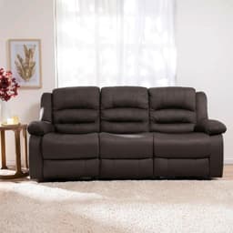 Sofa Gris 3 cuerpos Terciopelo 210x100 Reclinable Martell