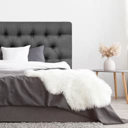 Respaldo de Cama Capitone Premium Lino Grafito - 1.5 Plaza