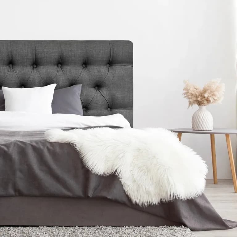 Respaldo de Cama Capitone Premium Lino Grafito - 2 Plazas