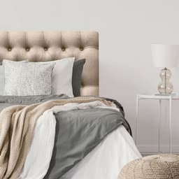 Respaldo de Cama Capitone Premium Lino Beige - 1 Plaza