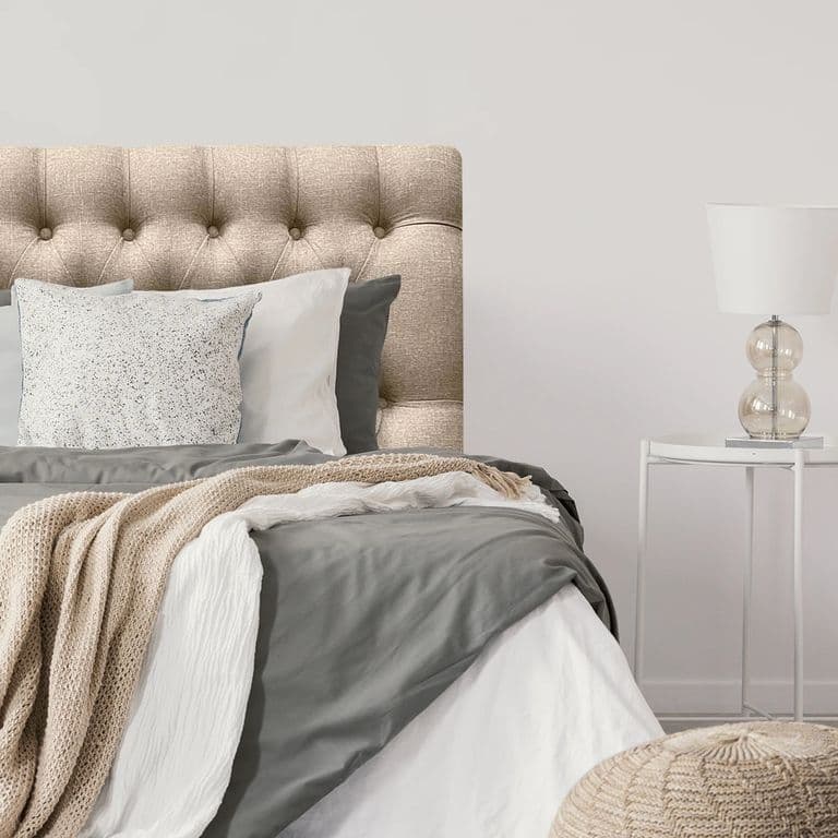 Respaldo de Cama Capitone Premium Lino Beige - 1 Plaza