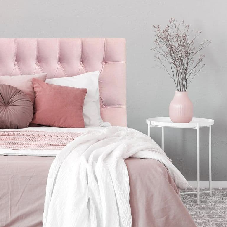 Respaldo de Cama Capitone Premium Felpa Rosado Claro - 1.5 Plaza