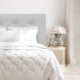 Respaldo de Cama Botone Premium Lino Gris Plata - Super King