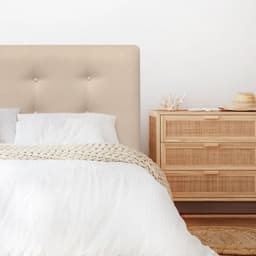 Respaldo de Cama Botone Premium Lino Beige - Super King