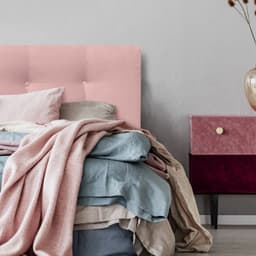 Respaldo de Cama Botone Premium Felpa Rosado Claro - 2 Plazas