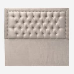 Respaldo de Cama Capitone Frame Tachas Felpa Beige - 2 Plazas