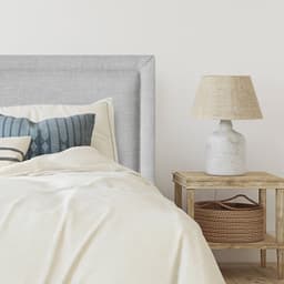 Respaldo de Cama Flat Frame Vivo Lino Gris Plata - 1.5 Plaza