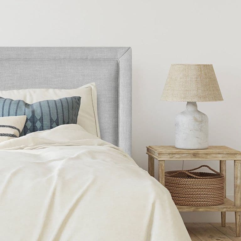 Respaldo de Cama Flat Frame Vivo Lino Gris Plata - King