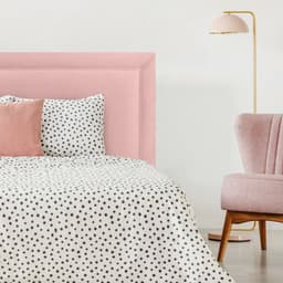 Respaldo de Cama Flat Frame Vivo Felpa Rosado Claro - 1 Plaza