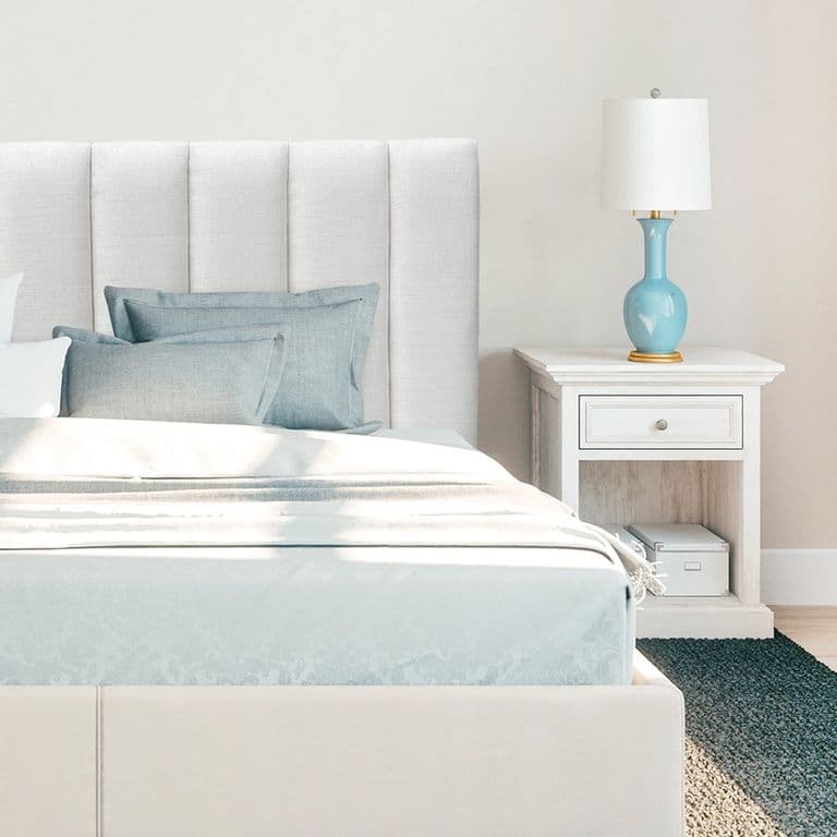Respaldo de Cama Tubular Vertical Lino Crema - 1.5 Plaza