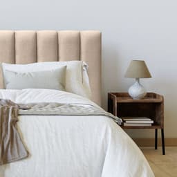 Respaldo de Cama Tubular Vertical Lino Beige - 1.5 Plaza