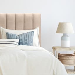 Respaldo de Cama Tubular Vertical Felpa Beige - King