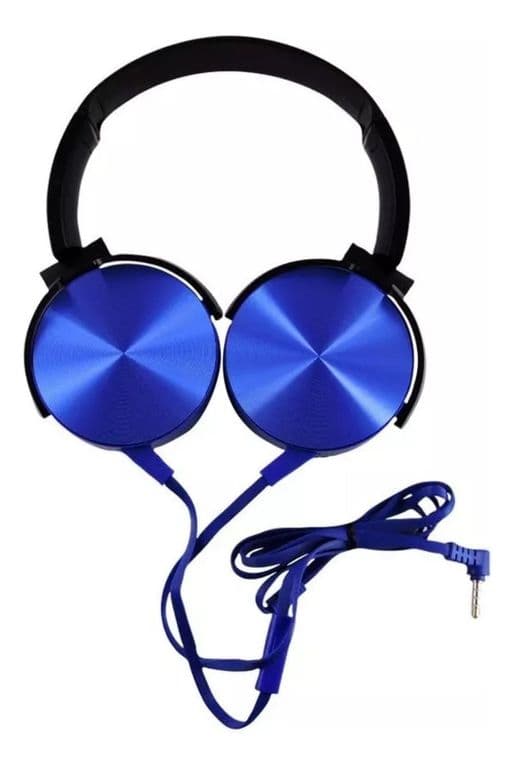 Audifono Extra Bass Microfono 3.5 MM Plug Estereo Azul - Azul