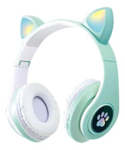 Audifonos inalambrico Orejas Gato Led Wireless Bluetooth Verde