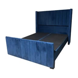 Base HVM Americana Dividida 2 Plazas Pmadera + Respaldo Azul
