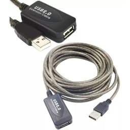 Extension Cable USB Activo 10 Metros  Blindado, Sin Perdida, Color Gris Oscuro