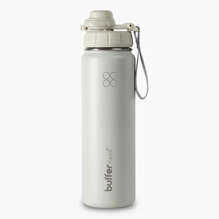 Termo Botella Agua Termica Acero Inox + Tapas 700ml - Crema