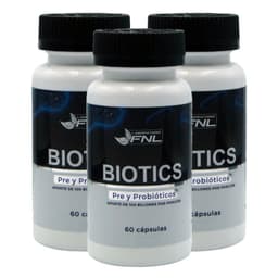 Biotics Pre Y Probioticos 100Billones 180Capsulas 3Meses 3Frascos x60