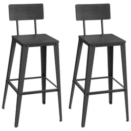 2 Taburetes Black con Respaldo Negro