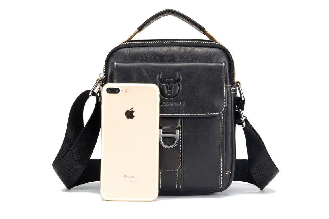 Bolso de cuero hombro Bullcaptain modelo Djb 038 Negro TALLA UNICA