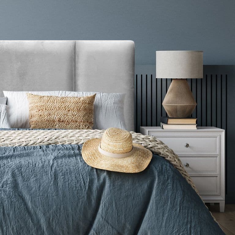 Respaldo de Cama Block Felpa Gris Plata - Super King