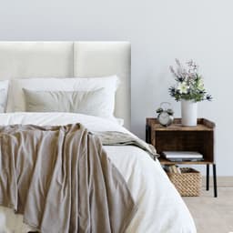 Respaldo de Cama Block Felpa Crema - King
