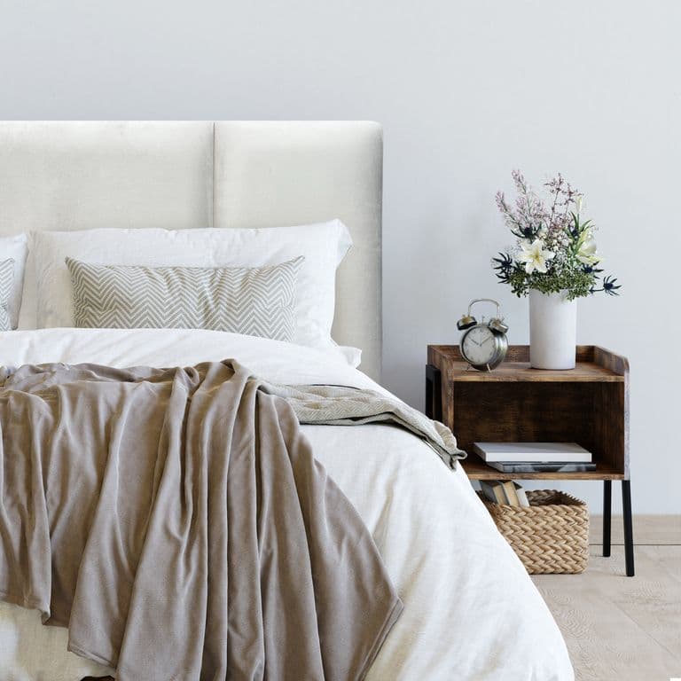 Respaldo de Cama Block Felpa Crema - King
