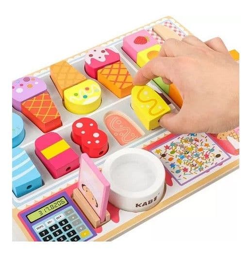 Juego Madera Encaje Set Heladeria Montessori
